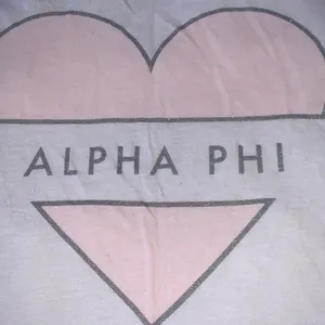 Brand New Never Worn White Pink and Silver Alpha Phi Hear Tank Top Size Small thumbnail 2