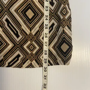 Geometric Print‎ Dress Short Sleeve V Neck Brown Black White Mini Retro Preppy thumbnail 9