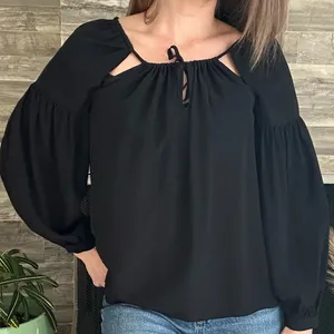 FRAME 100% Silk Black Balloon Sleeve Blouse Top Small thumbnail 3