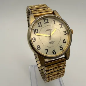 Elegant Vintage Carriage by Timex Women's Gold-Tone Watch Working New Battery thumbnail 2