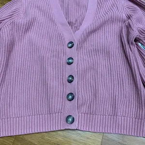 Old Navy Pink Ribbed V Neck Button Front Cardigan Sweater XL Casual Chunky Knit‎ thumbnail 2