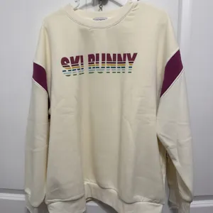 Wildfox Ski Bunny Cream Sweatshirt with Pink Accents thumbnail 2