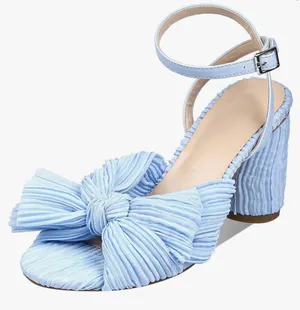 Light Blue Bow Block Heel Size 6.5 thumbnail 1