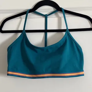 Spiritual Gangster Teal T-Back‎ Novelty Bra Striped Band Medium thumbnail 3