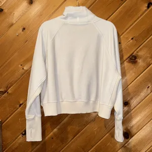 Free People movement westlake funnel cowl neck crop sweater in cream thumbnail 6