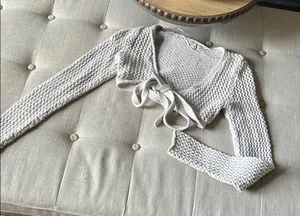 L.A Hearts Creme Knit Bolero Front Tie Sweater Size XS thumbnail 1