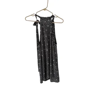 LOFT Halter Top Sleeveless Tie Neck Blouse Black White Polka Dot M‎ thumbnail 11