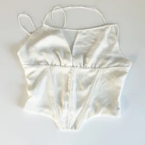 House of CB Womens Orla White Chiffon Strappy Corset Bustier Top Size‎ M thumbnail 4