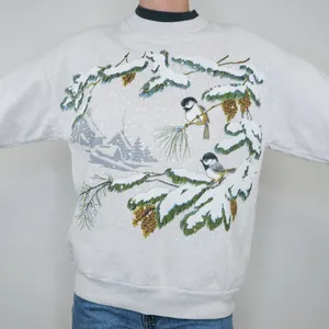 Vintage 90s Winter Bird Christmas Sweatshirt thumbnail 2