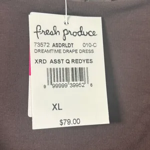 Fresh Produce Dreamtime Drape Dress Brown Cowl Neck Sleeveless Midi XL NEW thumbnail 5