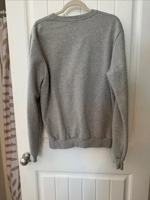 Embroidered Gray Crewneck Sweater Size L thumbnail 2