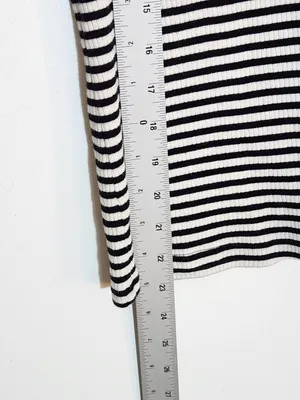 Lauren Ralph Lauren Womens Black and White Ribbed Knit Henley Size Large thumbnail 7