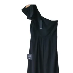 Lulus Simply Brilliant Black One Shoulder Bow Chiffon Maxi Dress Slit in Black S thumbnail 6
