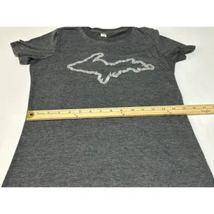Bella Canvas 6004 Women Juniors L T-Shirt Michigan Upper Peninsula Heather Gray thumbnail 5