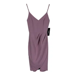NWT Lulus Mini Bodycon Dress Womens XS Mauve Sleeveless Wrap Minimalist Cocktail thumbnail 2