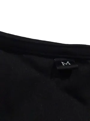 MW Luv (Made With Luv) Black Long Sleeve Wrap Crop Tie Waist V Medium Women's thumbnail 7