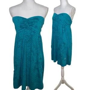 FOX Racing Dress Y2k Tube Mini Turquoise Skull & Roses Floral Print, Size Large thumbnail 13