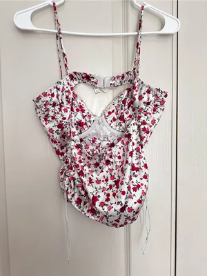 For Love & Lemons Melrose Floral Lace-Trim Bustier Top thumbnail 5