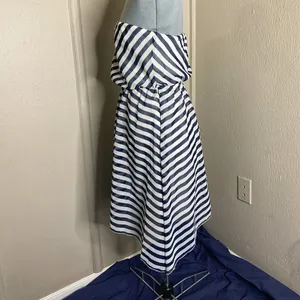 RUBY ROX SUN DRESS STRAPLESS Blue White Stripe thumbnail 3