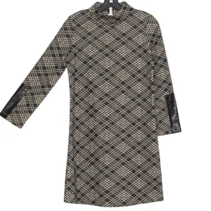 Tyler Boe Plaid Shift Dress XS Black Preppy Minimalist Work Office Quiet Luxury thumbnail 2
