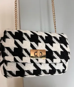 H&M Houndstooth Flap Woven Front Small Crossbody Bag thumbnail 1