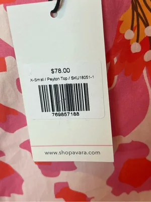 Avara Payton Top Pink Floral Puff-Sleeve Cotton thumbnail 8
