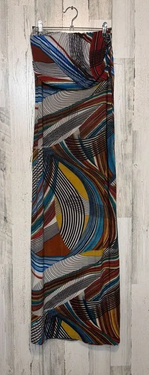 Julia Jordan Colorful Abstract Strapless Maxi Dress – Size M thumbnail 1