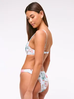 NWT Abercrombie & Fitch Bikini Set - Light Blue Postcard Pattern - M/S thumbnail 2