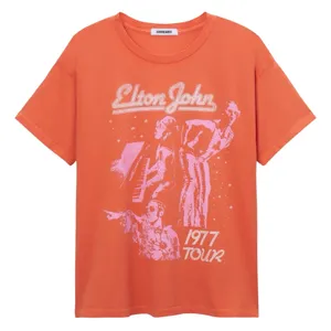 DAYDREAMER Elton John 1977 Tour Tee in Tiger Lily, Size L New w/o Tag MSRP $88 thumbnail 5