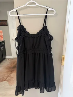 Thirty Thirty LA Lined Bohemian Mini Ruffle Dress XL thumbnail 8
