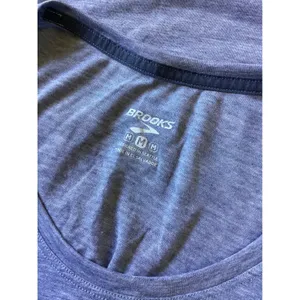 Brooks Run Happy Gray Heathered Graphic Running T-Shirt Womens Medium Scoop Neck thumbnail 5