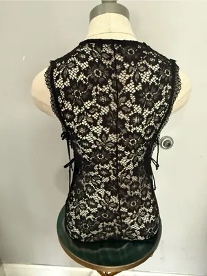 Bershka Black Lace V-Neck Side-Tie Bodysuit thumbnail 6