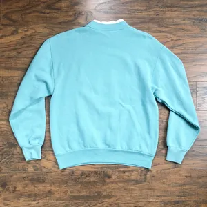 vintage • grandma sweatshirt aqua cotton collared puppies pullover grandmacore thumbnail 7