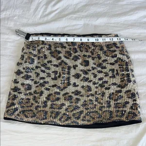 SHEIN Tan Sequin‎ Pencil Mini Skirt Night Out Size Small thumbnail 6
