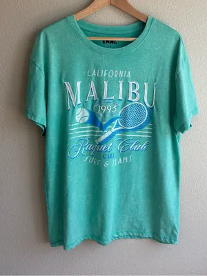 Malibu Tennis Graphic Tee - Turquoise thumbnail 1