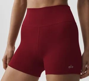 Alo Yoga 4" Seamless Modal Ribbed High-Waist Short Summer Romance Red S thumbnail 1
