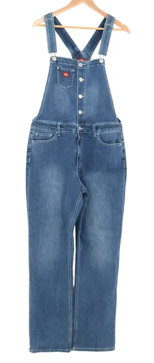 Dickies Denim Bib Overalls Womens Button Front Workwear Farmer Gorp Size XL thumbnail 1
