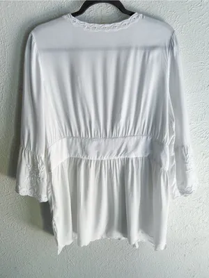 Soft Surroundings White Embroidered Open Top Cottagecore Fairycore large thumbnail 6