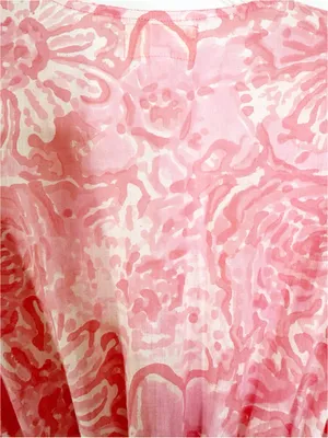 Lilbelle Pink Floral Smocked Waist Mini Dress Ruffle Sleeve Small thumbnail 6