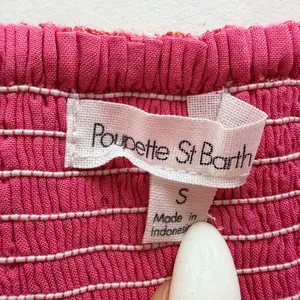Poupette St. Barth Long Dress Thelma Pink Akoy Shimmer Maxi Small Strapless thumbnail 5