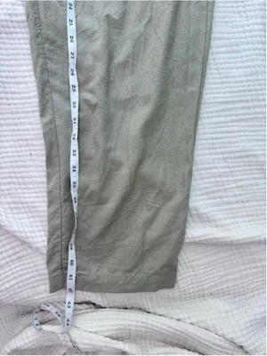 Women's Unbranded Silk Trousers Green Size 1X Silk Noil Raw Silk Drawstring thumbnail 8