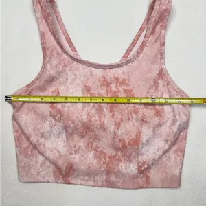 RBX Sports Bra Womens Size M Pink Tie Dye V-Neck Longline Yoga Athletic thumbnail 6