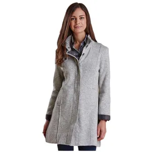 Barbour Women's Size M Millfire Knit Sweater Jacket Gray Tartan Preppy Old Money thumbnail 8