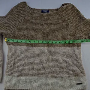Abercrombie & Fitch‎ Women's Color Block Boat Neck Sweater Tan Brown Size Medium thumbnail 6