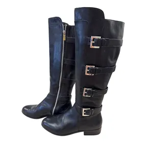 Michael Kors Womens Black Leather Knee High Boots 7M SKU 7167 thumbnail 5