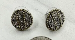Chico's Rhinestone Studded Stud Earrings Pierced Pair thumbnail 2
