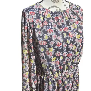 LOFT NWT Floral Print Long Sleeve Ruffle‎ Hem Dress Large Tall thumbnail 5