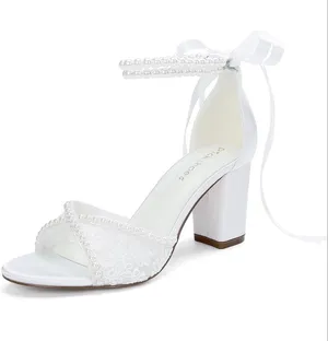 Pearl bridal heels White Size 8 thumbnail 1