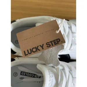 LUCKY STEP Retro Gum Sole Fashion Sneakers Womens 11 White Black Leather NWT thumbnail 6