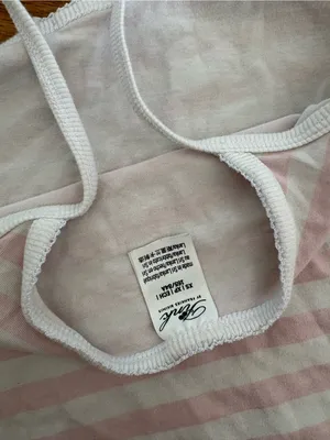 Frankie's Bikinis Pink & White Striped Spaghetti Strap Tank thumbnail 3